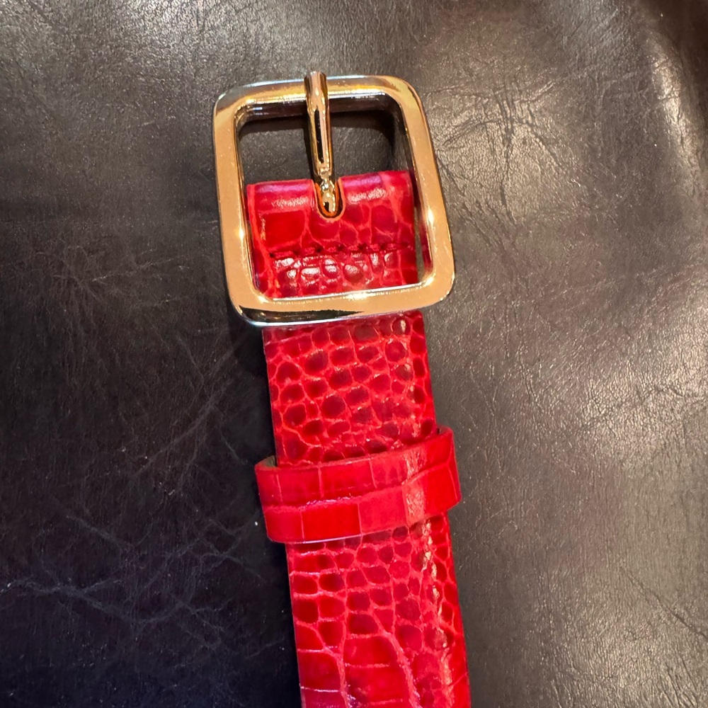 Sandro 100% Calf Skin Belt, Red, Made in Italy, Size T3 (large) - Picture 2 of 14